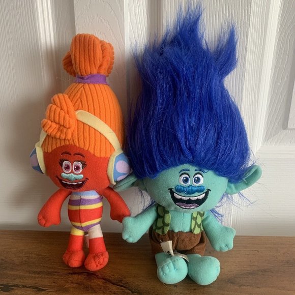 Dream Works Trolls Plush Dolls Lot of 2 - Suki 10" & Branch Blue 11" - Picture 2 of 8